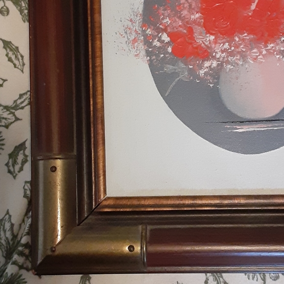 Vintage Oil on Canvas Floral - Picture 3 of 10